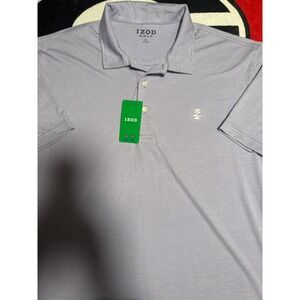 NWT IZOD GOLF Men's XL Purple Stripe Performance Polo Shirt NEW WITH TAGS